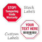 Stop Sign Shaped – Tamper Evident Labels