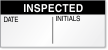 Inspected Date, Initials Quality Control Label